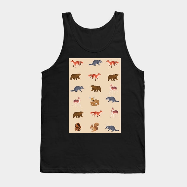 Forest Animal Print - Pattern Tank Top by LukjanovArt